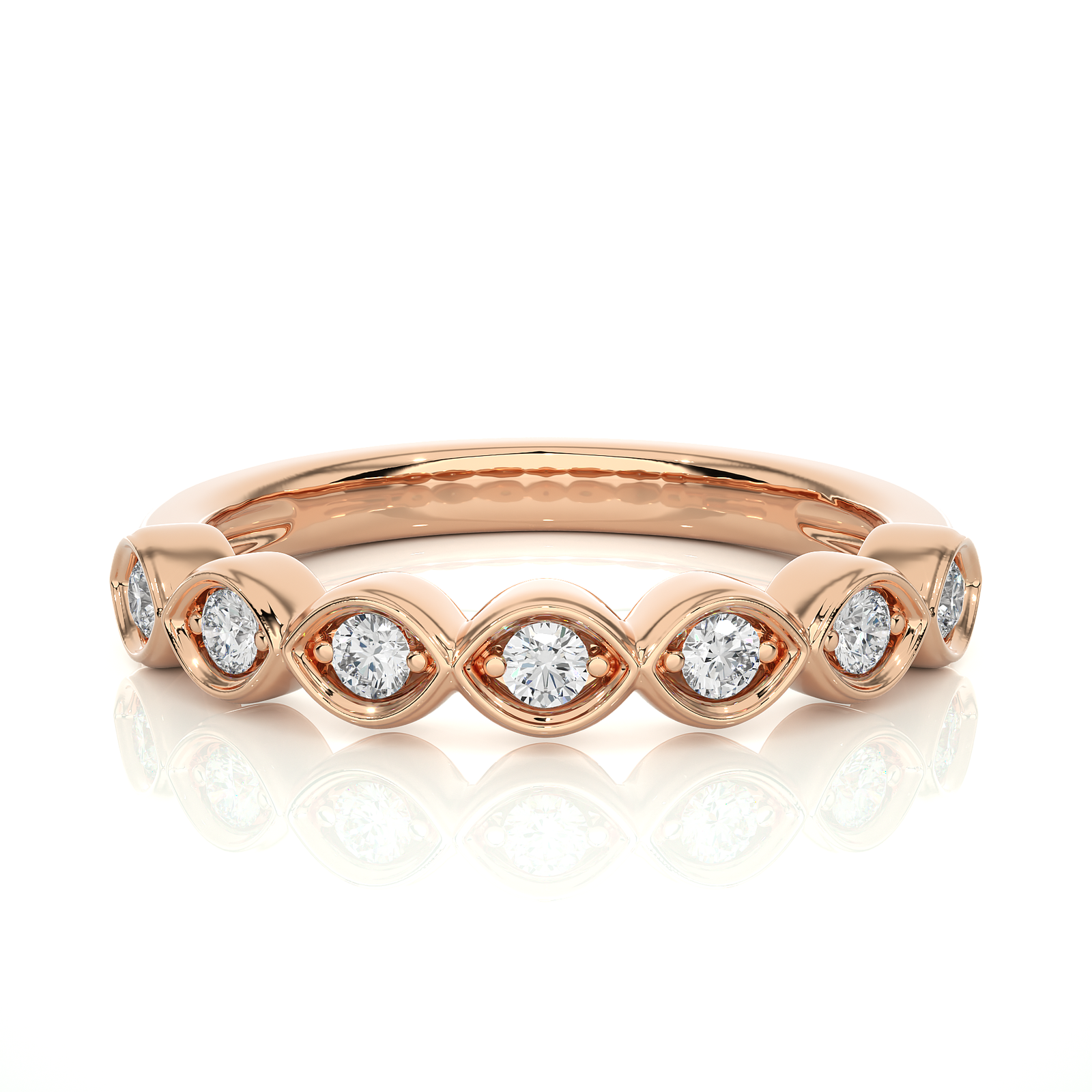 Bezel-Set Round Diamond Wedding Band