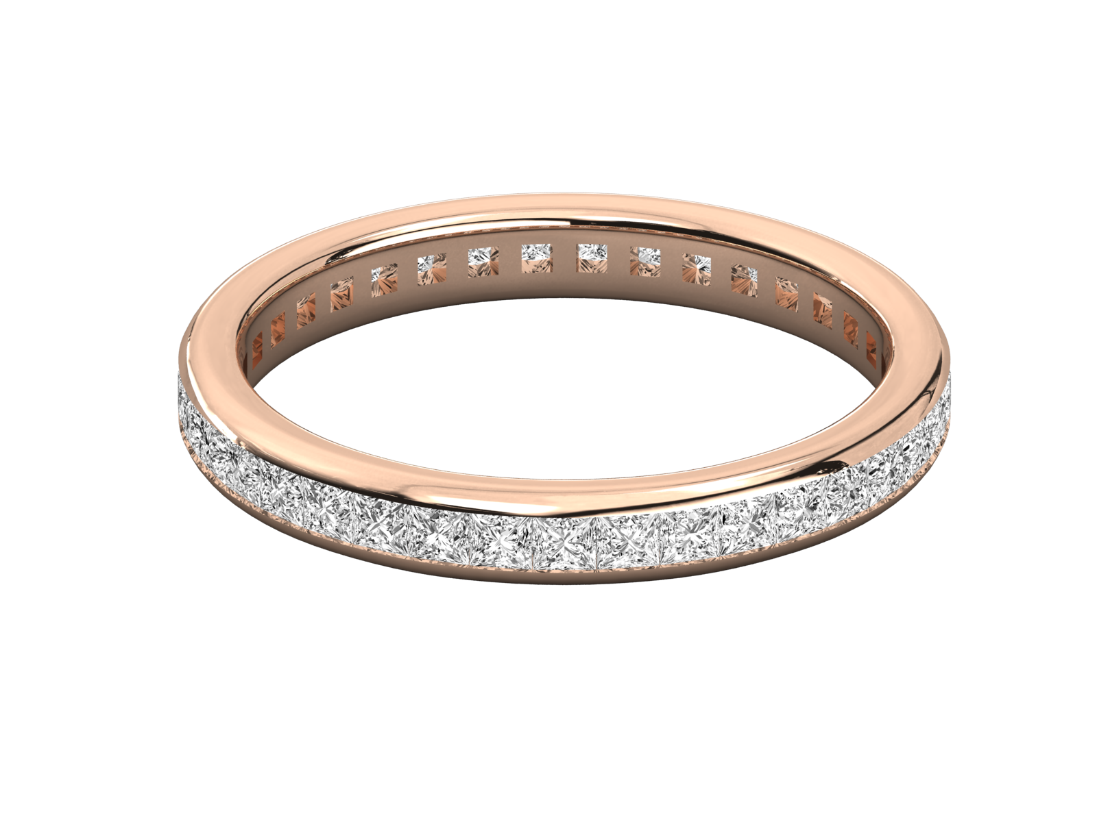 Channel-Set Princess-Cut Diamond Band