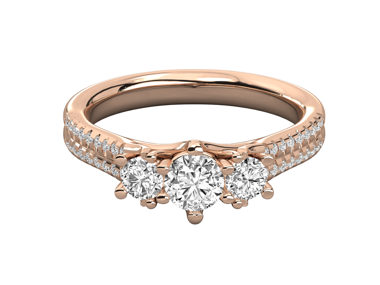 Three-Stone Diamond Engagement Ring