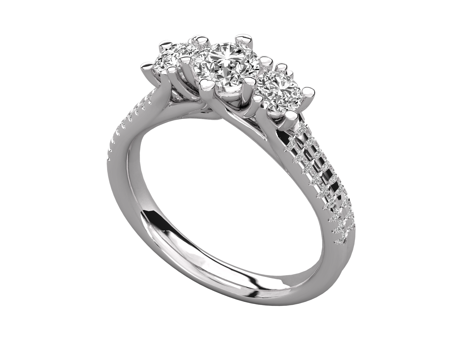 Three-Stone Diamond Engagement Ring