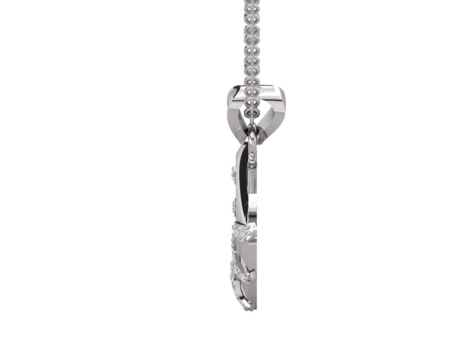 Diamond-Studded Circular Pendant