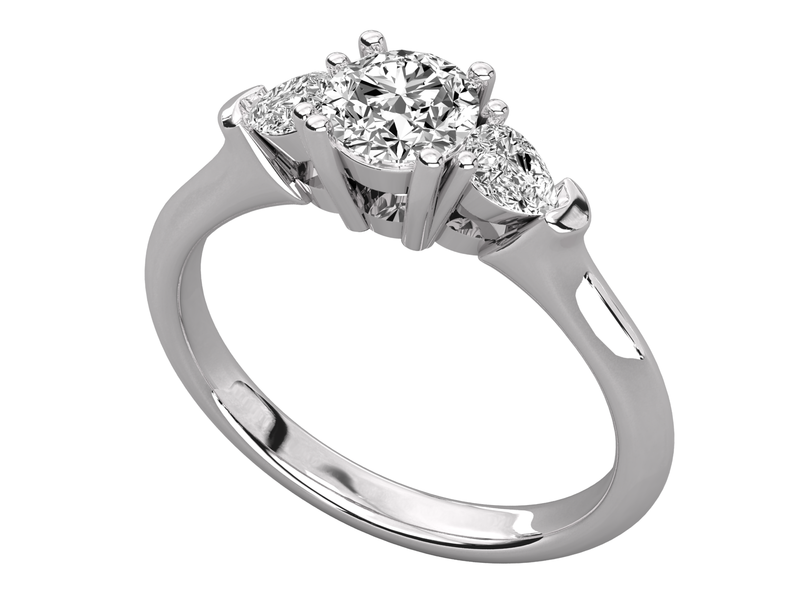 Three-Stone Diamond Engagement Ring