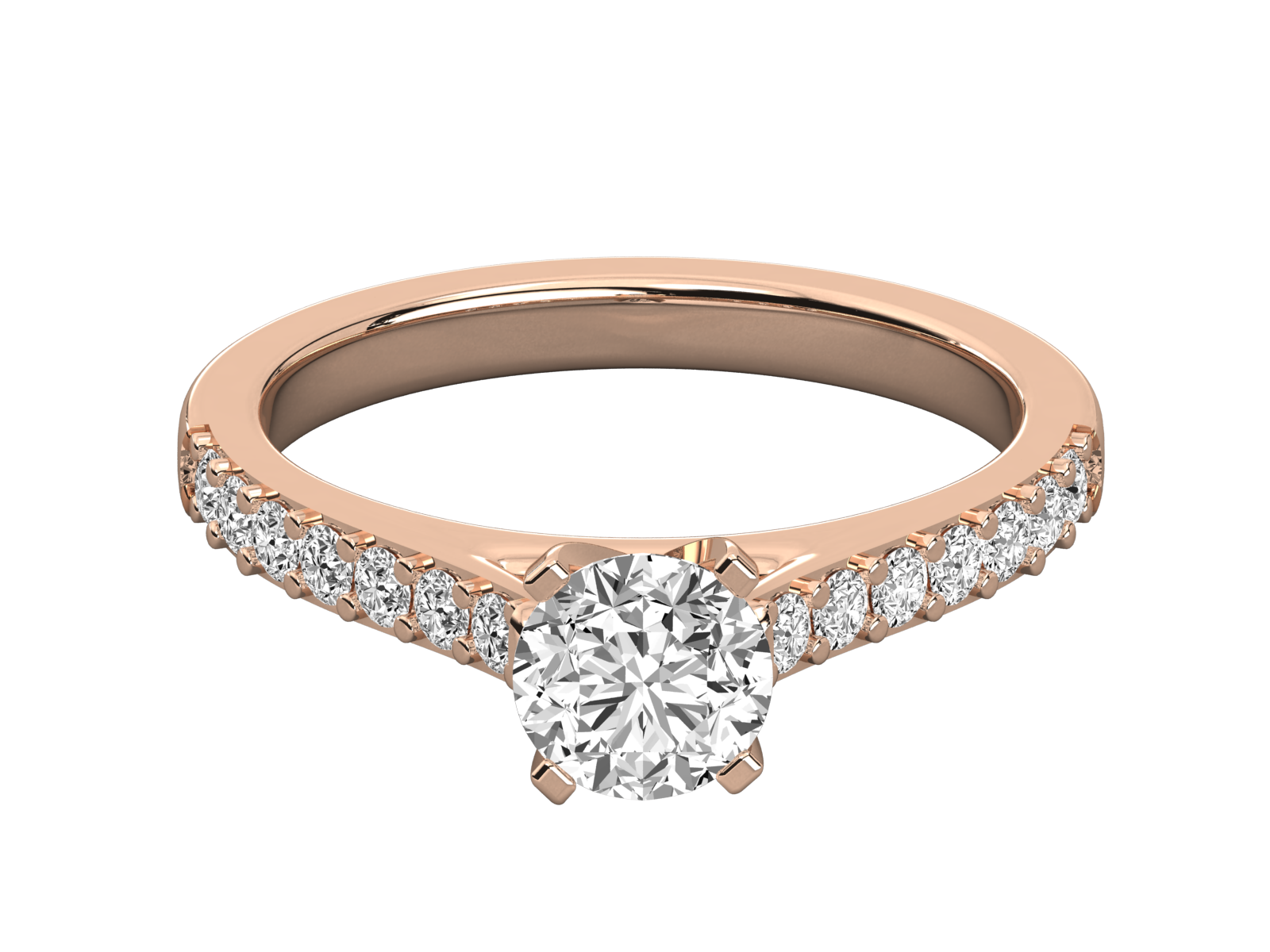 Round-Cut Diamond Engagement Ring