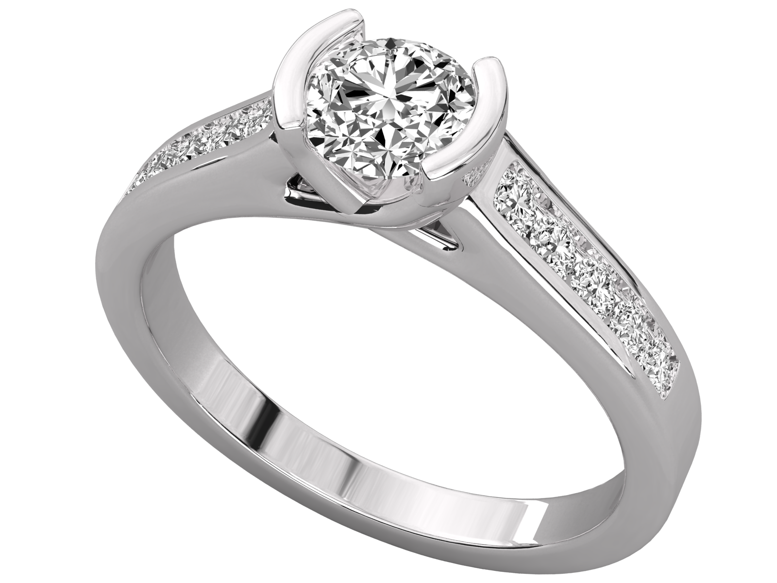 Channel-Set Diamond Engagement Ring