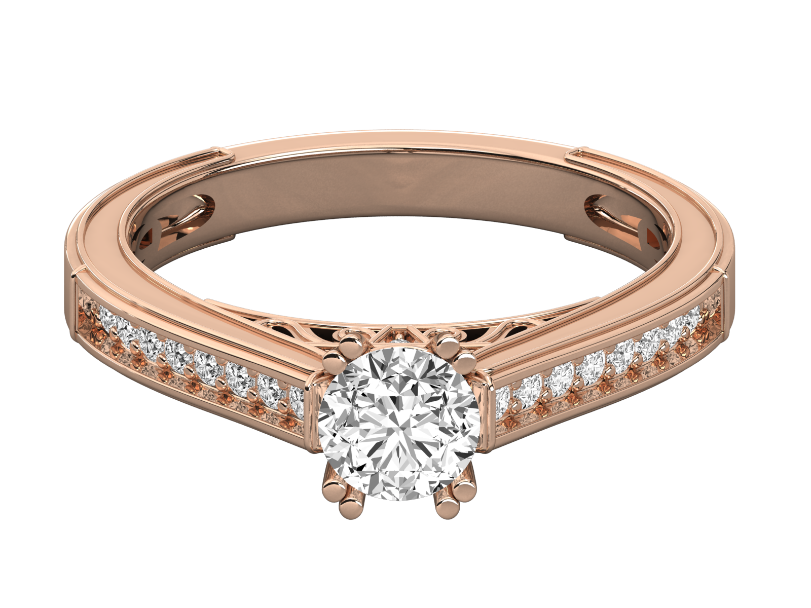 Channel-Set Round Diamond Engagement ring