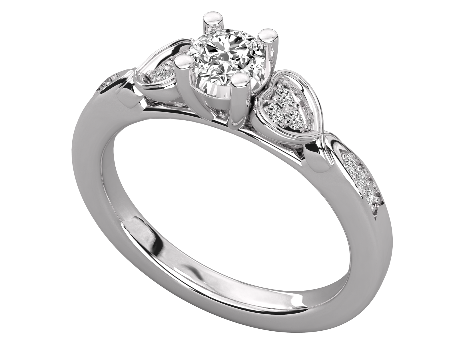 Petal-Inspired Diamond Engagement Ring