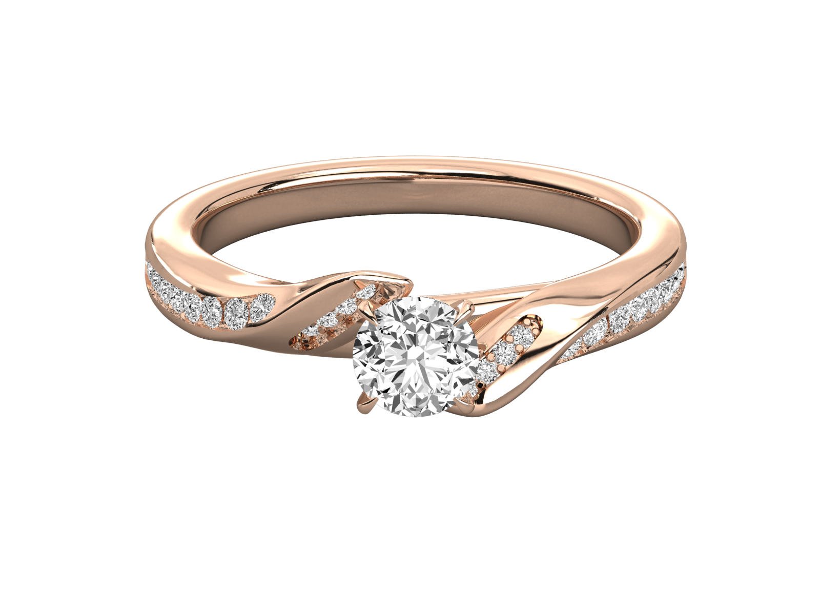 Twist Diamond Engagement Ring