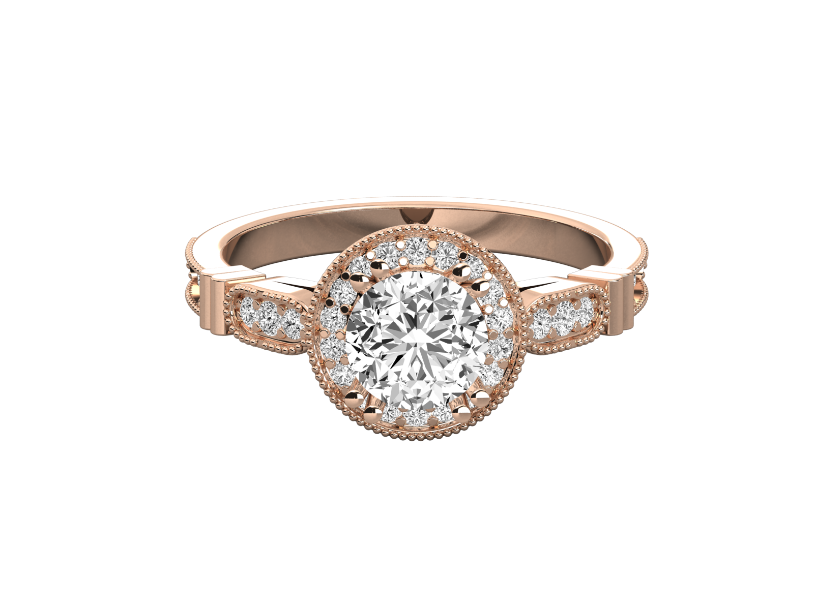 Vintage Inspired Halo Engagement Ring