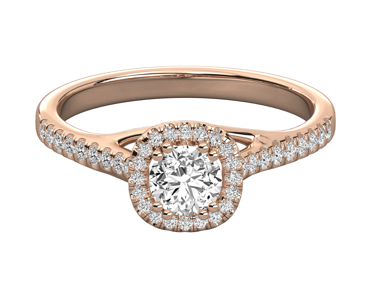 Round Halo Diamond Engagement Ring