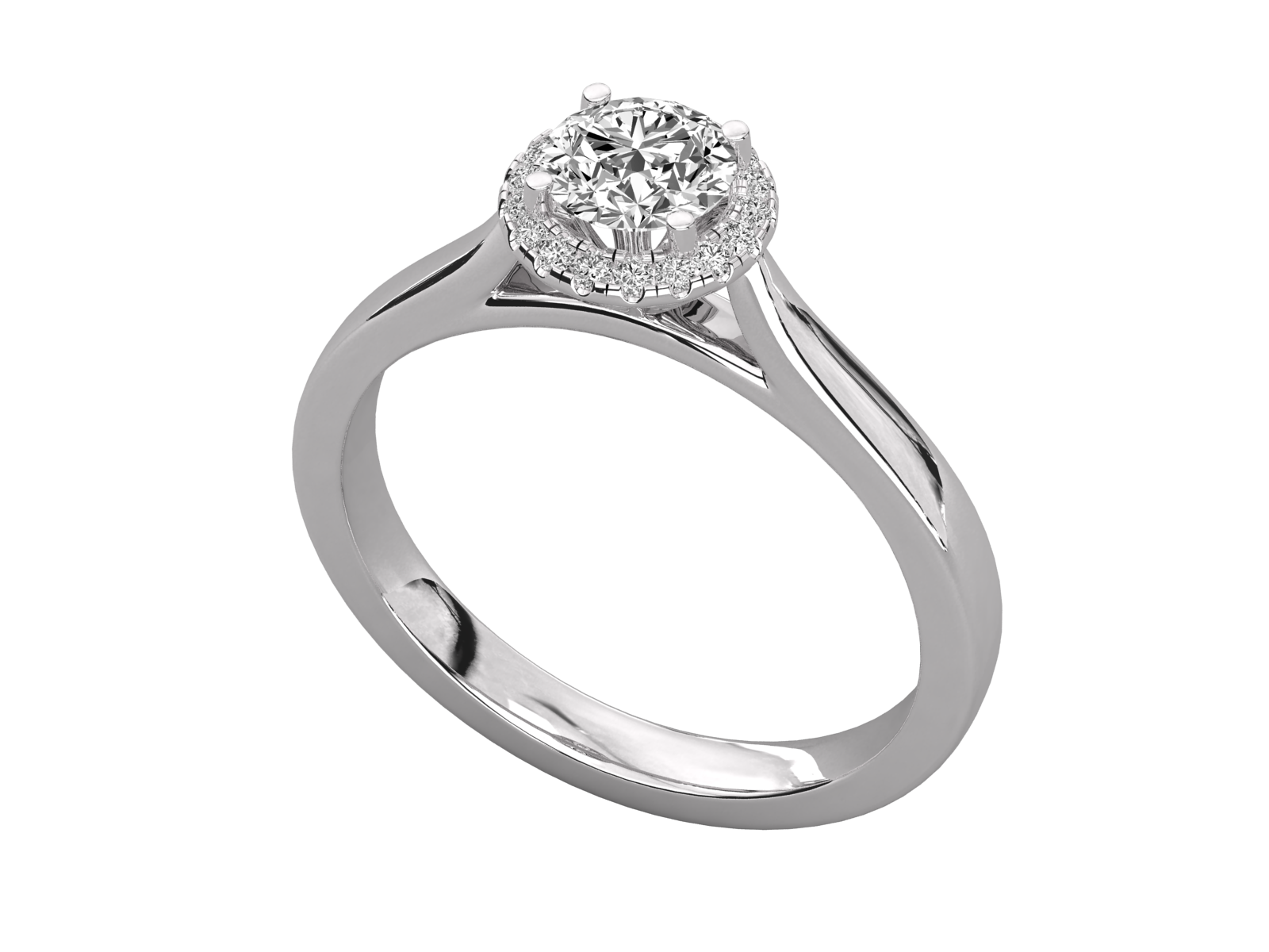 Round Halo Diamond Engagement Ring