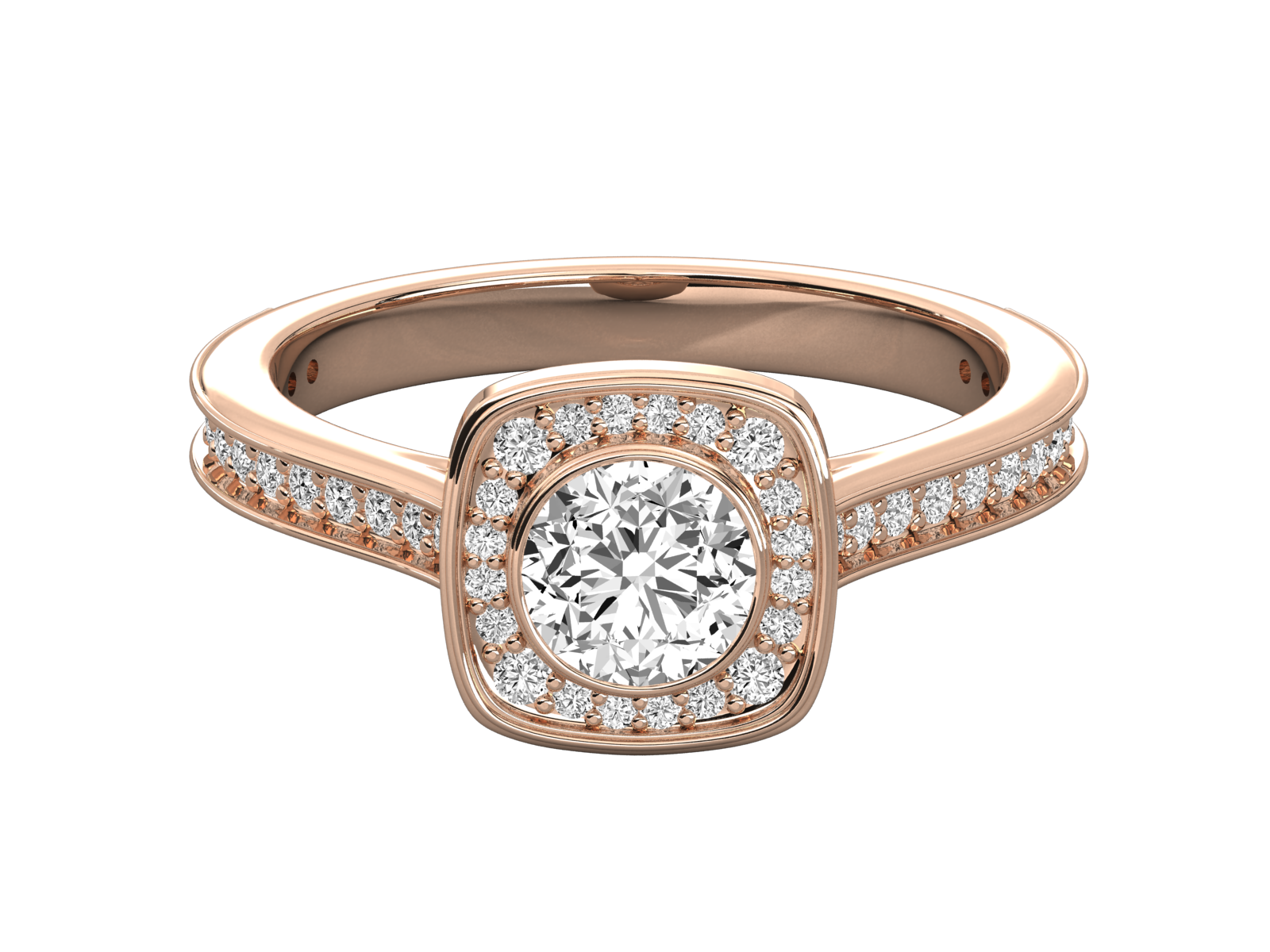 Cushion Halo Diamond Engagement Ring