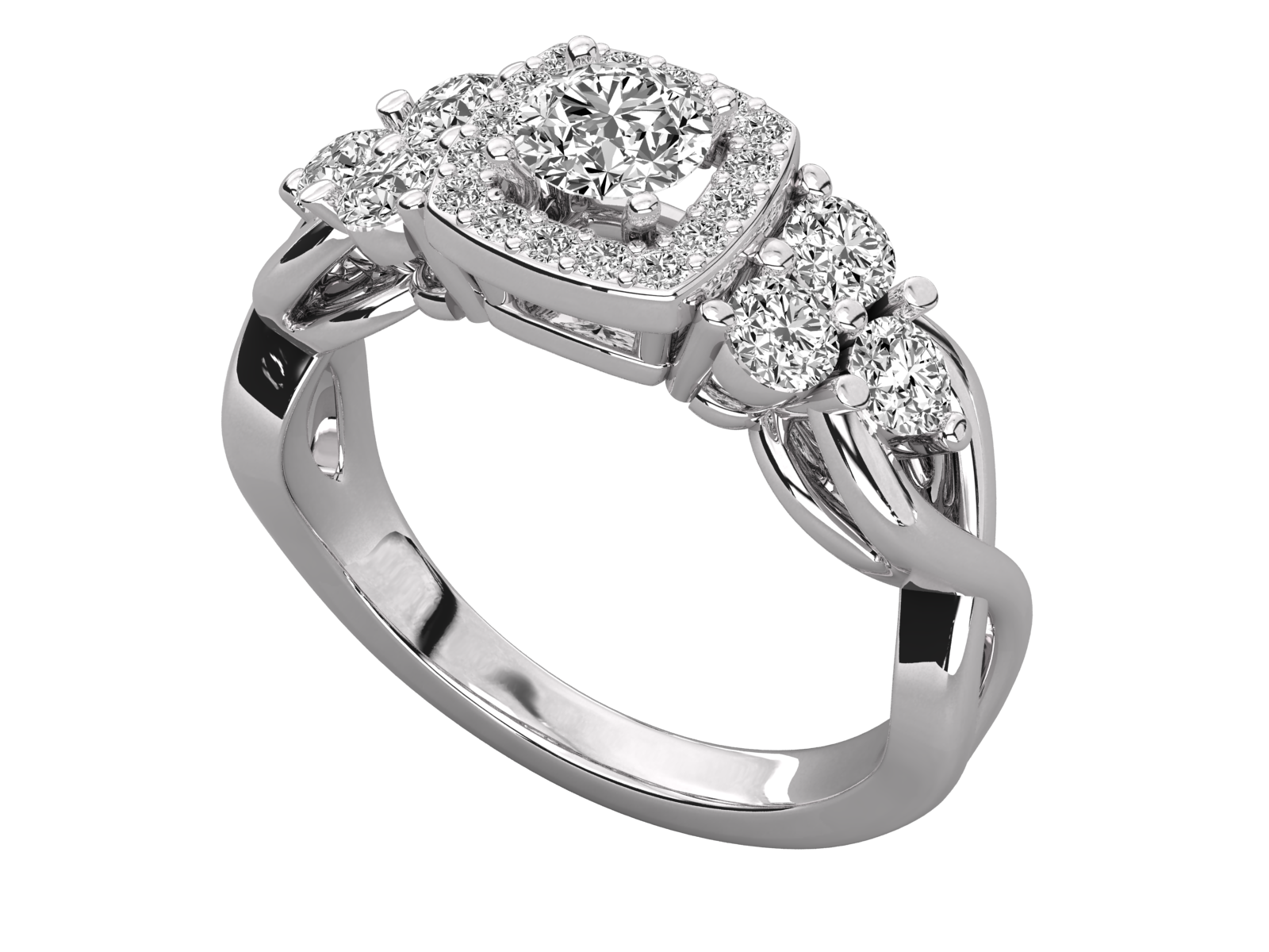 Vintage-Inspired Cluster Diamond Ring