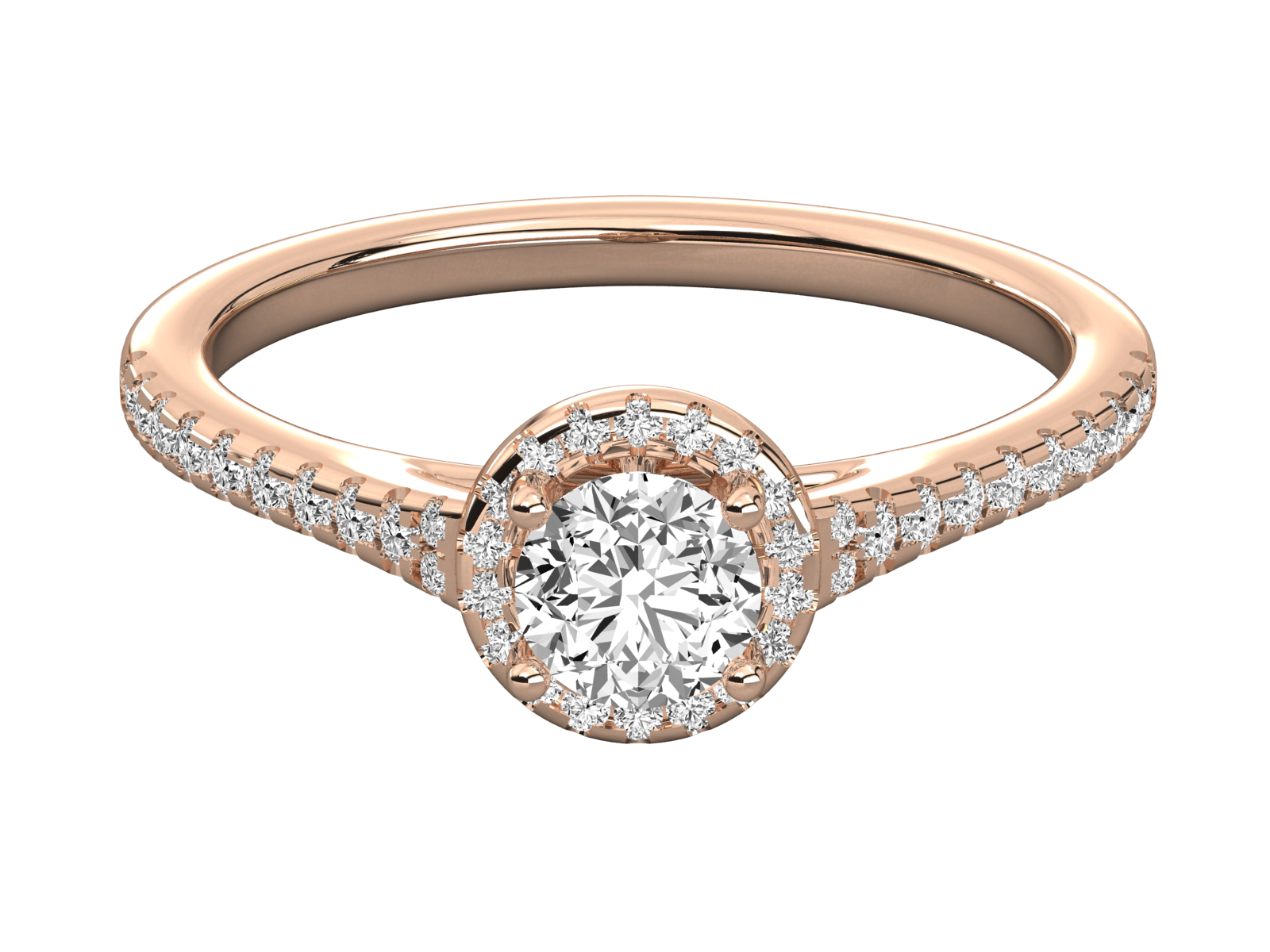 Round Halo Diamond Engagement Ring
