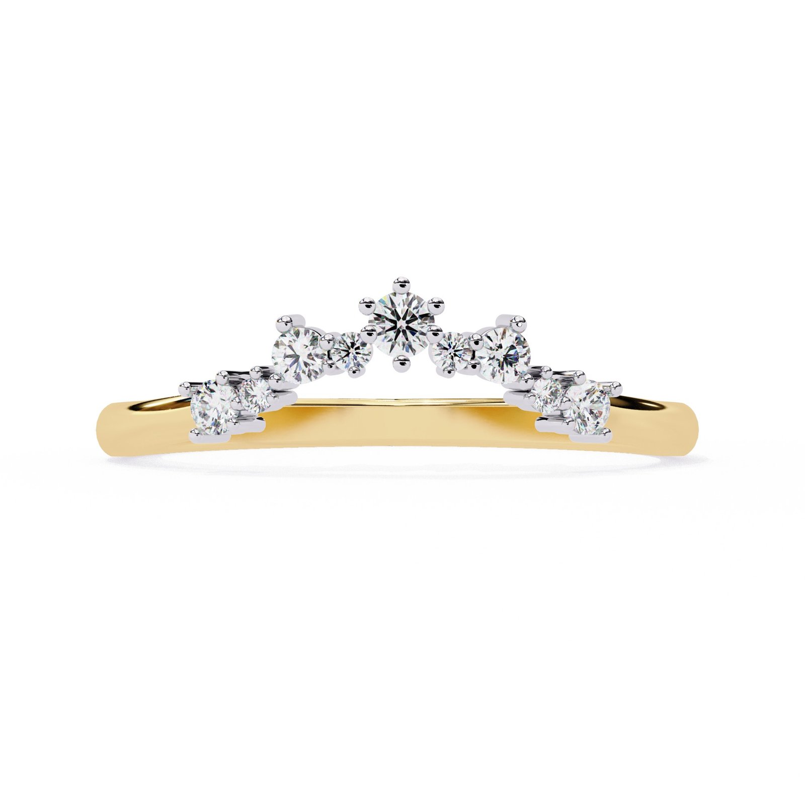 Diamond Chevron V Ring