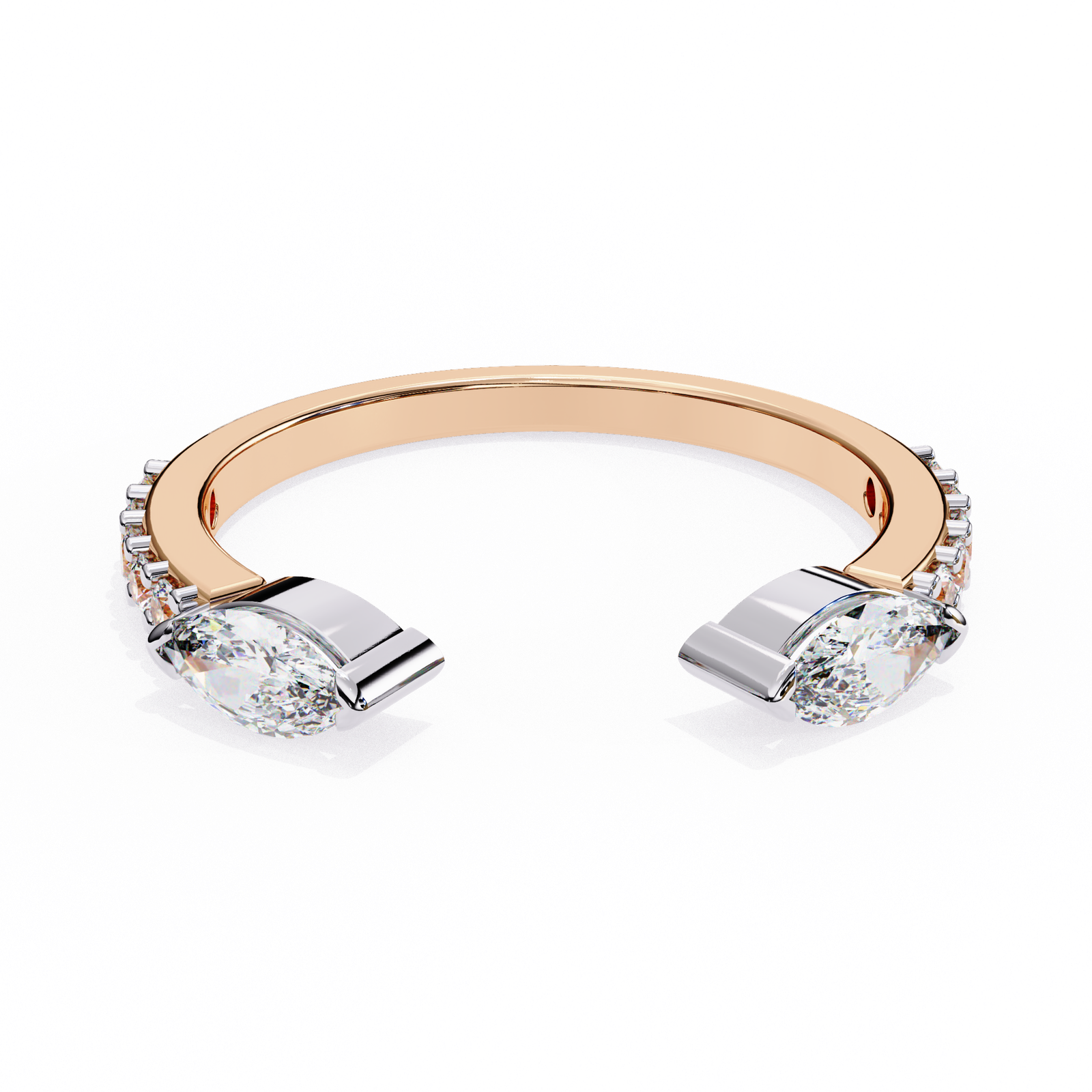 Marquise-Cut Diamond Open Ring