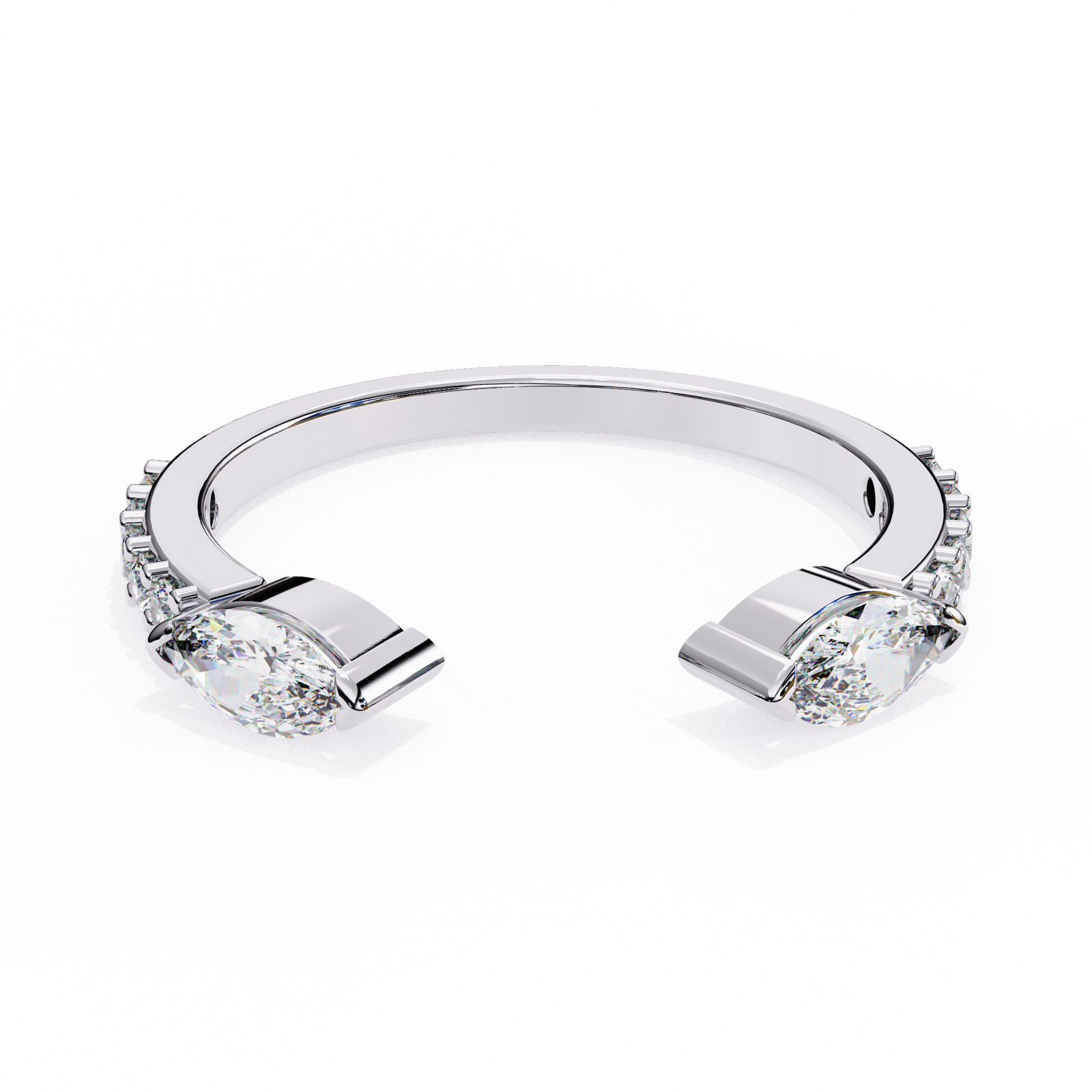 Marquise-Cut Diamond Open Ring