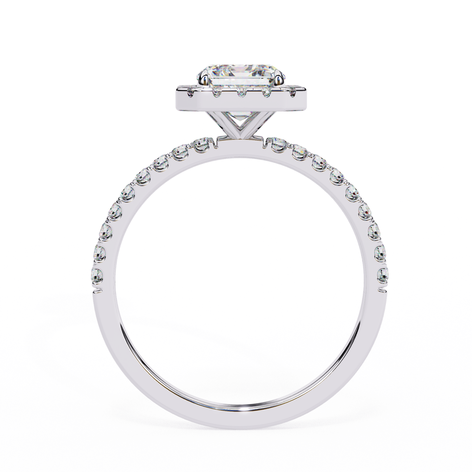 Radiant-Cut Halo Diamond Engagement Ring