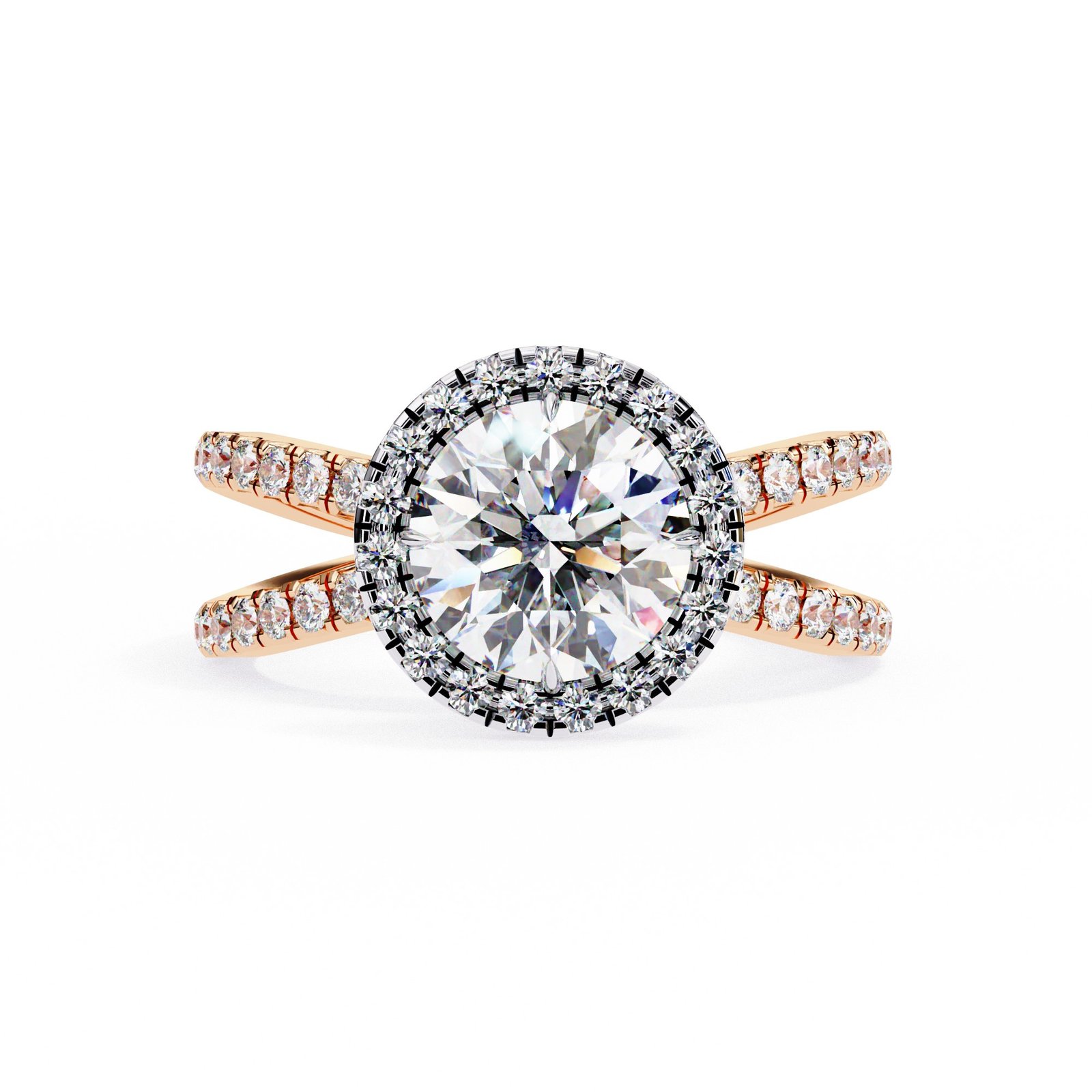 Round Cut Halo Diamond Engagement Ring