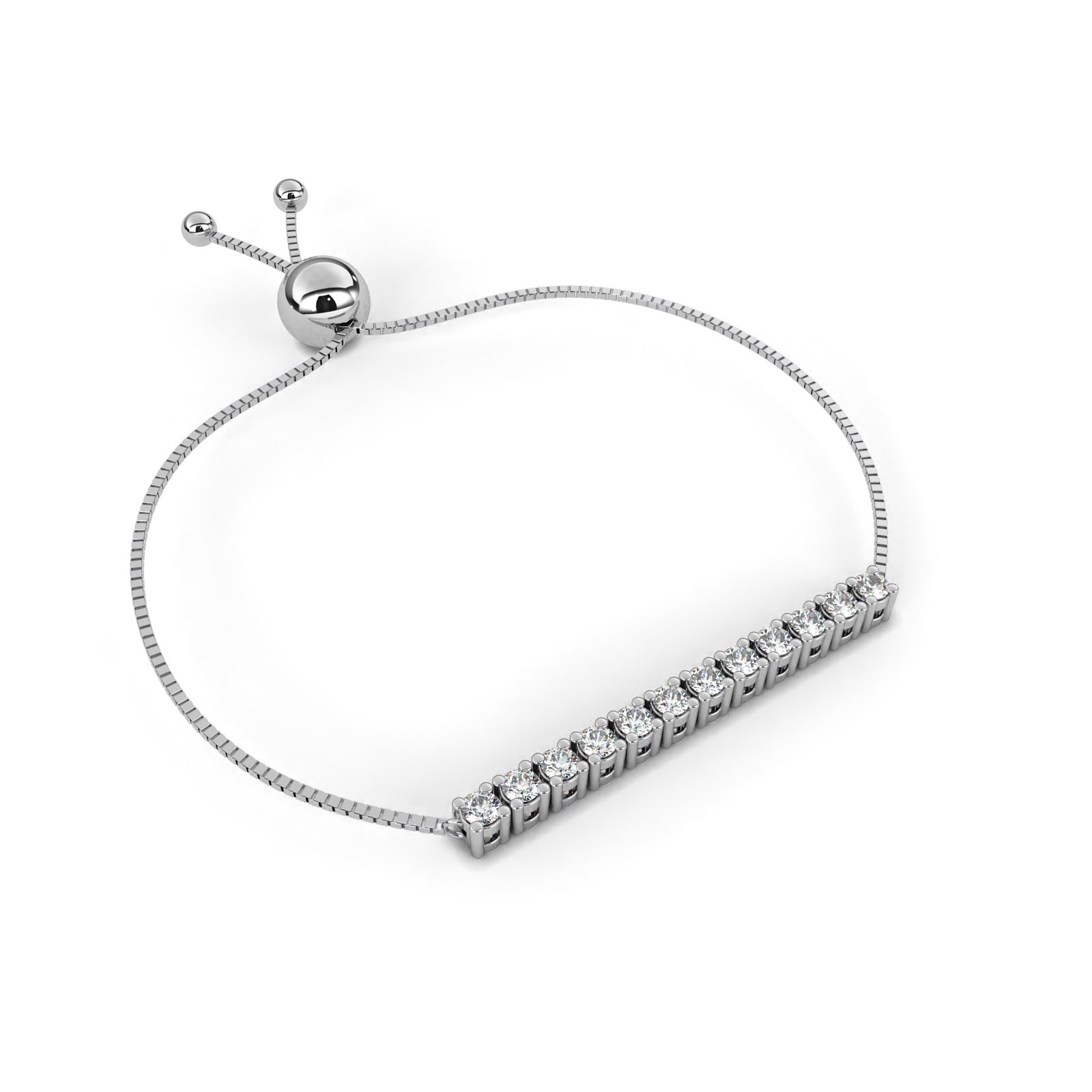 Adjustable Diamond Bar Bracelet