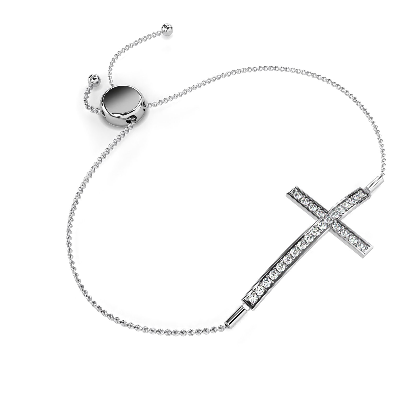 Adjustable Diamond Cross Bracelet
