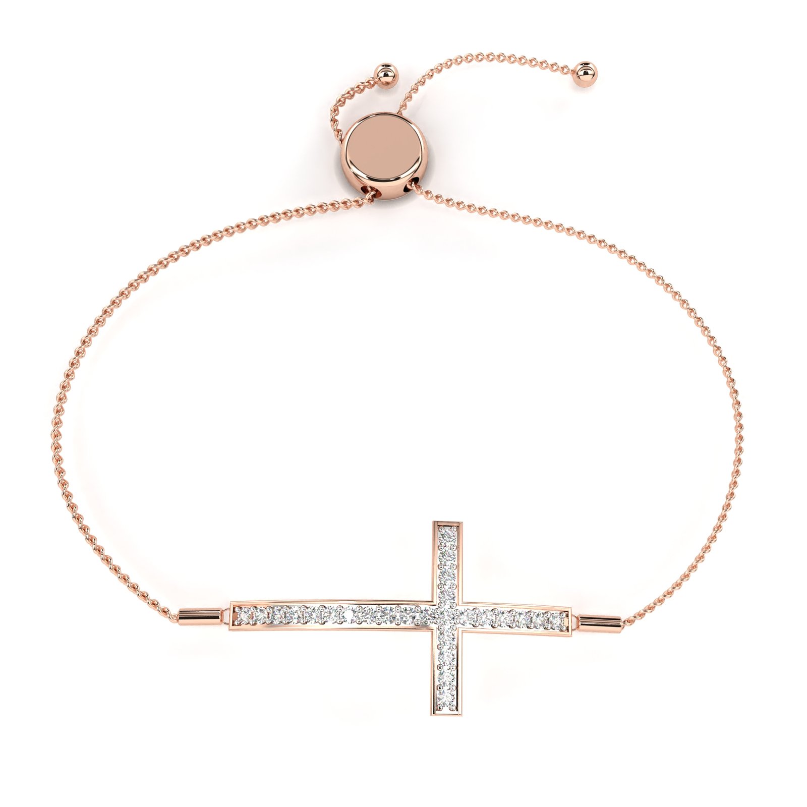Adjustable Diamond Cross Bracelet